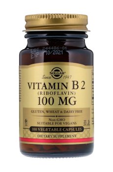 Витамин B2 (Рибофлавин) Solgar Vitamin B2 (Riboflavin) 100 мг, 100 капсул