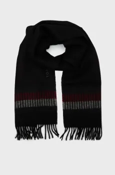 Мужской черный шерстяной шарф TH CORPORATE WOOL SCARF Черный ONESIZE Tommy Hilfiger AM0AM12832