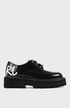 Женские черные кожаные дерби Черный 37 Karl Lagerfeld KL43426;000