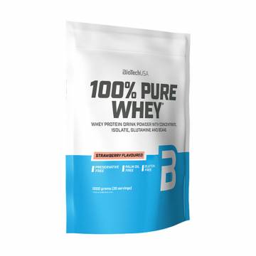 Протеин BioTech USA 100% Pure Whey Клубника, в порошке, 1 кг Протеин BioTech USA 100% Pure Whey Клубника, в порошке, 1 кг