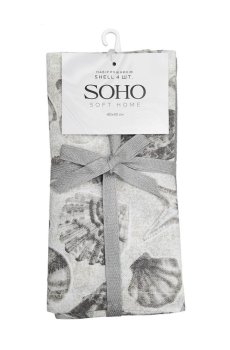 Набор кухонных полотенец хлопковых Soho Shell, 40*40 см, 4 шт (7053755)