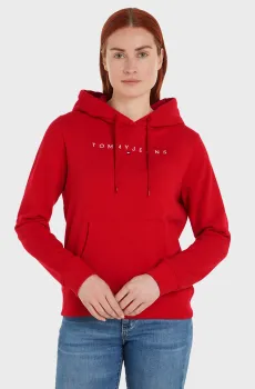 Женское красное худи TJW REG LINEAR HOODIE Красный XS Tommy Jeans DW0DW17324