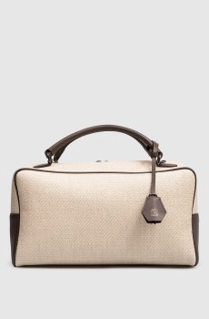 Бежевая сумка-боулер