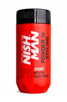 Мужская матовая пудра для укладки волос Nishman Sport Mattifying Volume Powder P1 Средняя фиксация, 20 г