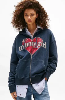 Женское темно-синее худи TOMMY GIRL Синий M Tommy Jeans DN0DN00078