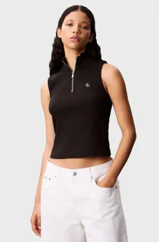 Женский черный топ A- WOVEN LABEL Черный L Calvin Klein Jeans LV047C909G