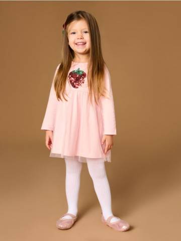 Міні-сукня з металізованою ниткою - пастельний рожевий