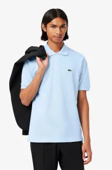 Мужское голубое поло Голубой S Lacoste L1212T01