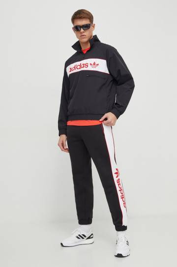 Спортивные штаны adidas Originals цвет чёрный с принтом Спортивные штаны adidas Originals цвет чёрный с принтом