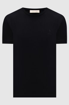 Черная футболка с принтом логотипа