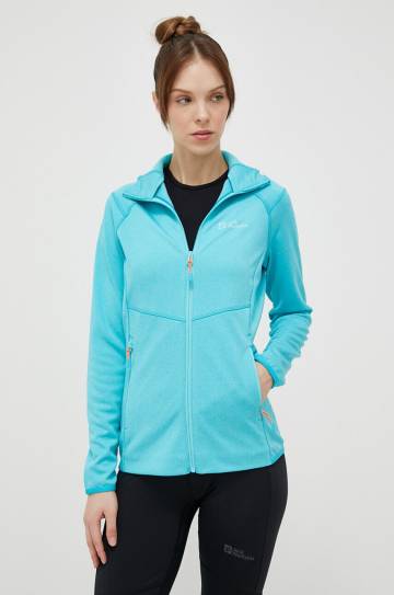 Спортивная кофта Jack Wolfskin Fortberg Fz цвет бирюзовый однотонная Спортивная кофта Jack Wolfskin Fortberg Fz цвет бирюзовый однотонная
