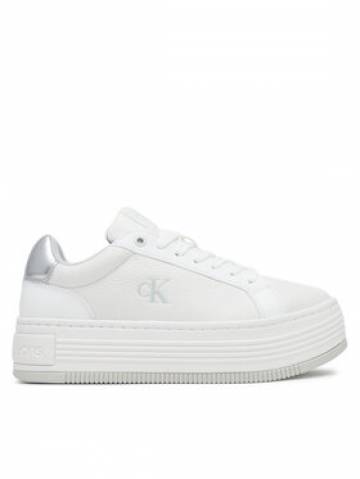 Calvin Klein Jeans Снікерcи Bold Flatf Low Lace Mg YW0YW01766 Білий Calvin Klein Jeans Снікерcи Bold Flatf Low Lace Mg YW0YW01766 Білий