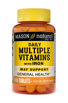 Мультивитамины с железом каждый день Mason Natural Daily Multiple Vitamins With Iron, 365 таблеток