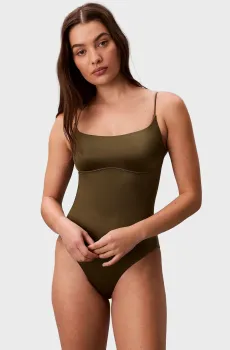 Женский оливковый купальник ONE PIECE Оливковый S Calvin Klein LV00Q61120