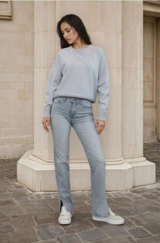 Джинси straight із середньою посадкою - сірий