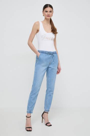 Хлопковый топ Guess цвет белый Хлопковый топ Guess цвет белый