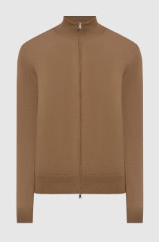 Коричневый кардиган с шелком и кашемиром