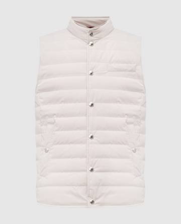 Бежевый стеганый пуховой жилет