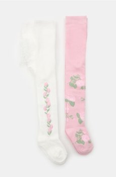 Колготки, 2 пари - різнобарвний