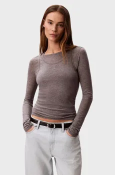 Женский серый лонгслив FEMININE Серый S Calvin Klein Jeans LV044F200G