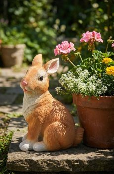 Садова декорація у формі кролика - персиковий