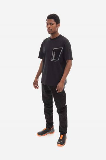 Хлопковая футболка A-COLD-WALL* Technical Polygon T-Shirt цвет чёрный с принтом ACWMTS089.-MIDGREY Хлопковая футболка A-COLD-WALL* Technical Polygon T-Shirt цвет чёрный с принтом ACWMTS089.-MIDGREY