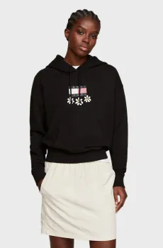Женское черное худи TJW BXY DAISY FLAG Черный S Tommy Jeans DW0DW17708