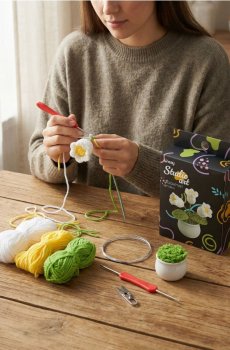 Набір для в’язання гачком квітки 7 pack - різнобарвний