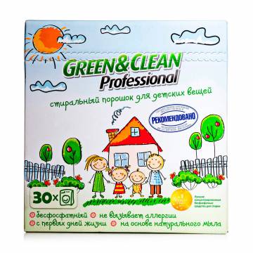 Стиральный порошок Green&Clean Professional для детского белья, 30 стирок, 3 кг Стиральный порошок Green&Clean Professional для детского белья, 30 стирок, 3 кг