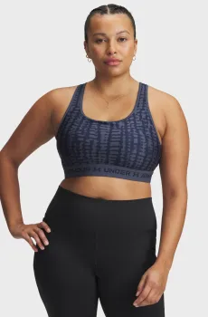 Женский темно-серый топ с узором Crossback Mid Print Серый S Under Armour 1361042-044