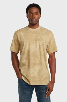 Мужская бежевая футболка Aop Бежевый XL G-Star RAW D28589,E400