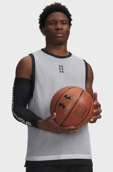 Мужская светло-серая майка UA Hoops 695 Tank Серый M Under Armour 6012824-100
