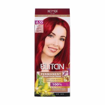 Стойкая крем-краска для волос Elitan Permanent Hair Color Cream 6.55 Имперский рубин, 115 мл Стойкая крем-краска для волос Elitan Permanent Hair Color Cream 6.55 Имперский рубин, 115 мл