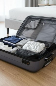 Стьобана косметичка - сірий