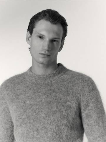 Reserved - Светр з вовни та альпаки - темно-сірий - 450GQ-90M