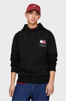 Мужское черное худи TJM REG ESSENTIAL FLAG Черный S Tommy Jeans DM0DM18418