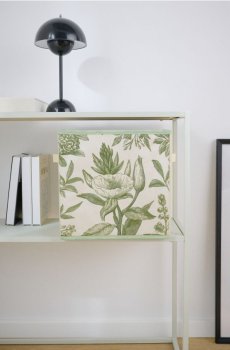 Складана коробка для зберігання з ручками та рослинним мотивом - різнобарвний