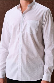 Сорочка з довгим рукавом у горошок - білий