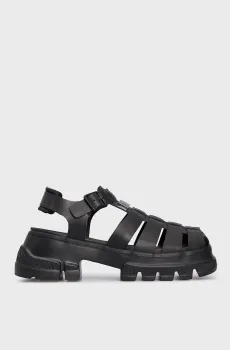 Женские черные кожаные сандалии TJW FISHERMAN SANDAL Черный 40 Tommy Jeans EN0EN02542