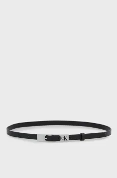 Женский черный кожаный ремень ELONGATED CK CUT-OUT BUCKLE 15MM Черный 75 Calvin Klein LV04F7093G