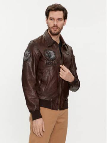 Aeronautica Militare Шкіряна куртка 241PN5039PL147 Коричневий Regular Fit Aeronautica Militare Шкіряна куртка 241PN5039PL147 Коричневий Regular Fit