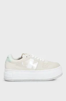 Женские бежевые сникерсы BOLD PLATF LOW LACE MIX Бежевый 40 Calvin Klein YW0YW01482