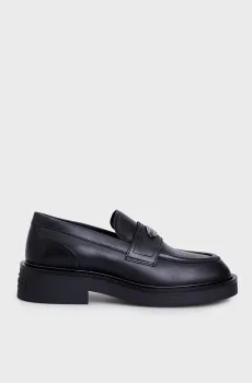 Женские черные кожаные лоферы TJW FLAT LOAFER Черный 37 Tommy Jeans EN0EN02557