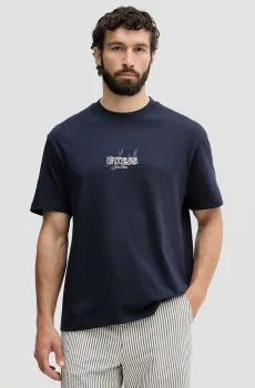 Мужская темно-синяя футболка Синий XL Guess M6YI46.K4232;G7V2
