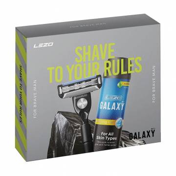Мужской набор для бритья LEZO Galaxy Shave to Your Rules (гель, 200 мл + станок, 1 шт) Мужской набор для бритья LEZO Galaxy Shave to Your Rules (гель, 200 мл + станок, 1 шт)