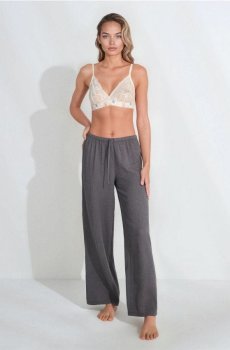 Муслінові піжамні штани - темно-сірий