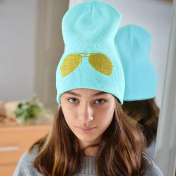 Шапки Lemanta Шапка для дівчаток світло блакитна (очки золото) Шапки Lemanta Шапка для дівчаток світло блакитна (очки золото)