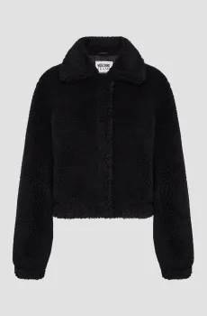 Женская черная шуба Черный S Moschino A0605.8717;0555