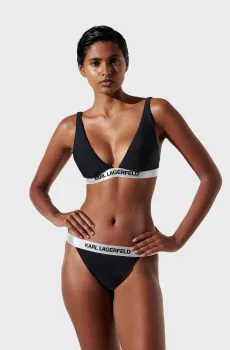 Женский черный лиф от купальника LOGO TRIANGLE TOP W/ ELASTIC Черный XS Karl Lagerfeld 240W2218