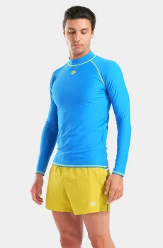 Мужской голубой лонгслив RASH VEST L/S GRAPHIC Голубой XXL Arena 011107-830